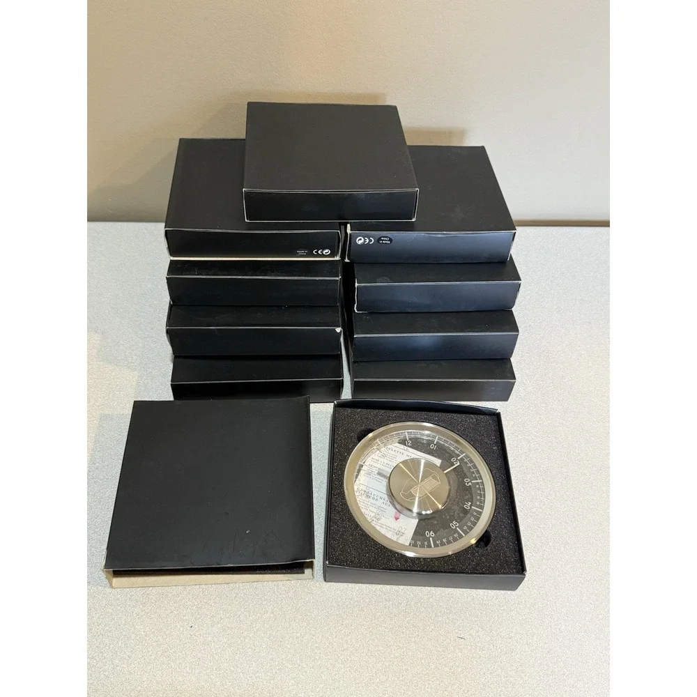 Desk Clock Lot 10 Transparent Analog Face Folding Round catalytic converter Logo